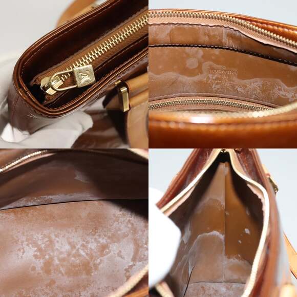 LOUIS VUITTON Monogram Vernis Houston Hand Bag Bronze M91122 - Picture 11 of 13